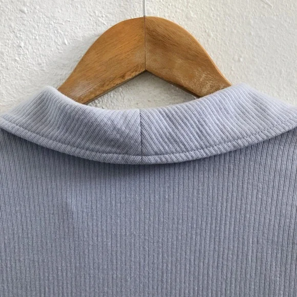 MADEWELL Drapey Rib Short-Sleeve Polo Top Size Small - Picture 4 of 10